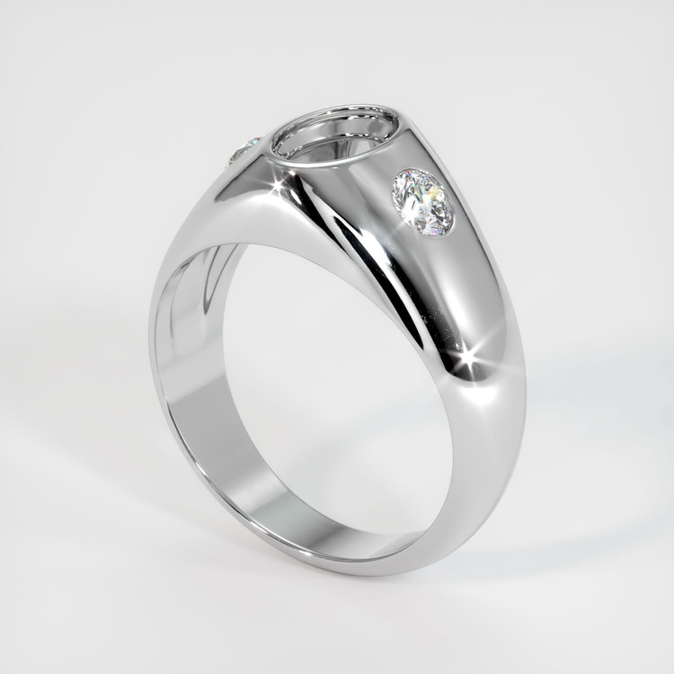 14K White Gold Men's Ring Setting