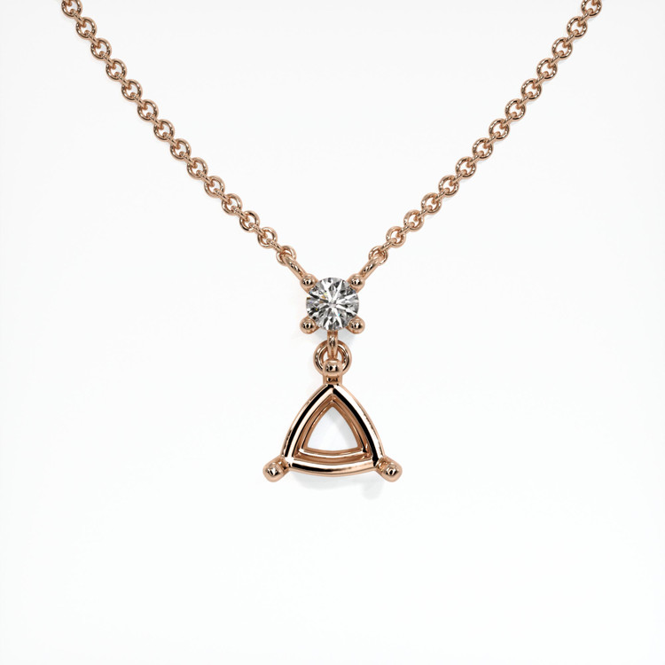 14K Rose Gold Accent Stones Pendant Setting