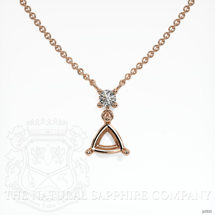 14K Rose Gold Accent Stones Pendant Setting
