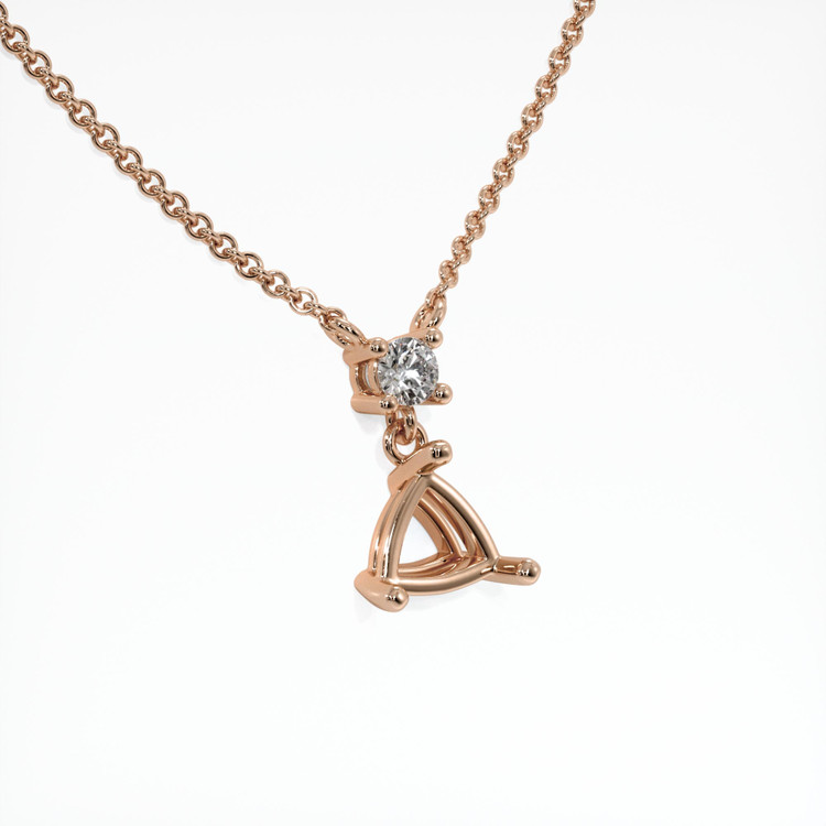 14K Rose Gold Accent Stones Pendant Setting