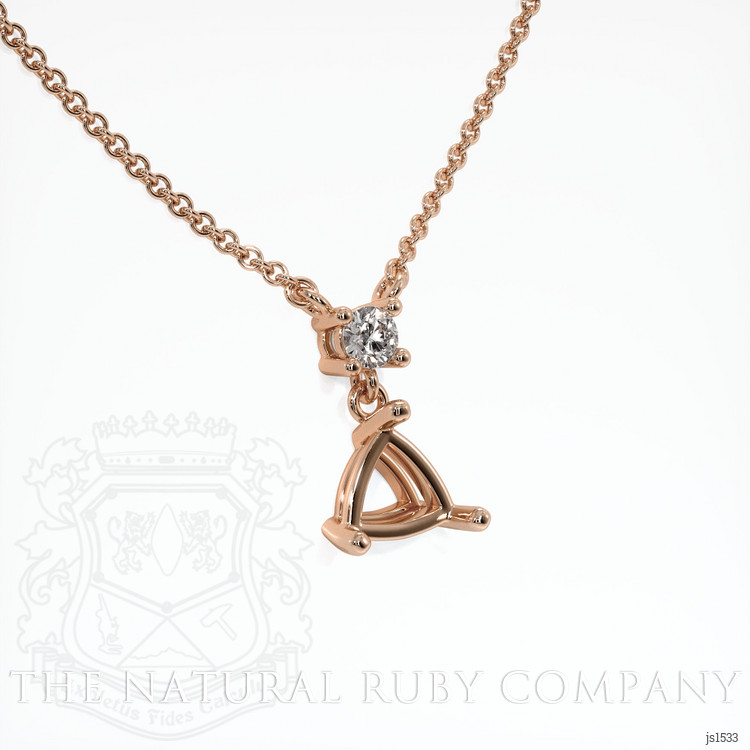 14K Rose Gold Accent Stones Pendant Setting