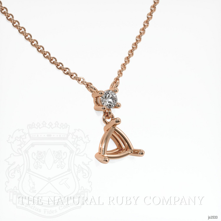 14K Rose Gold Accent Stones Pendant Setting
