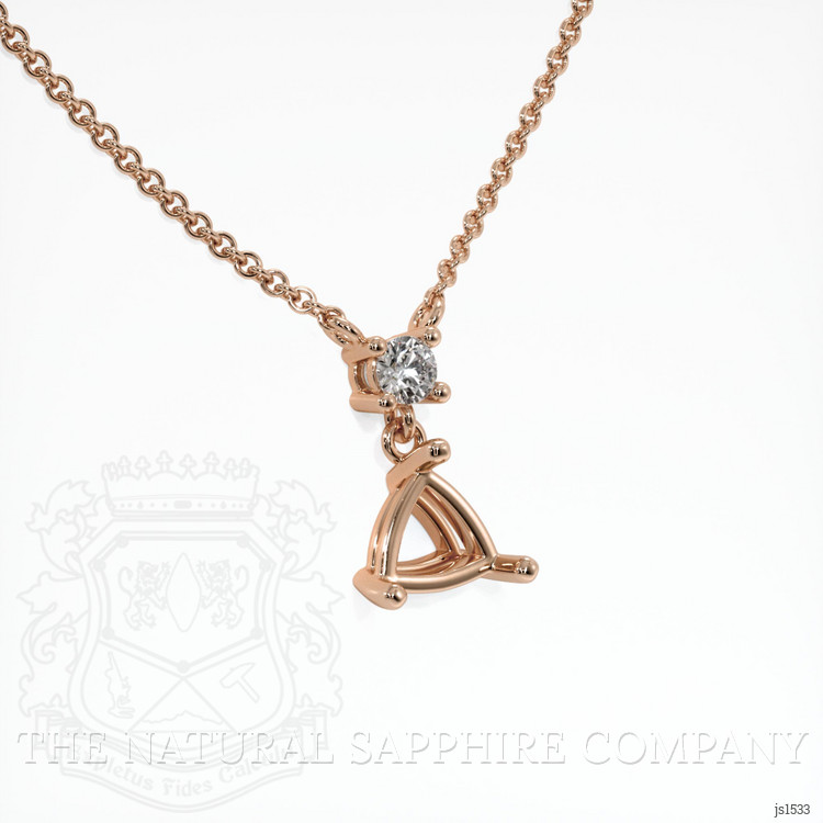14K Rose Gold Accent Stones Pendant Setting