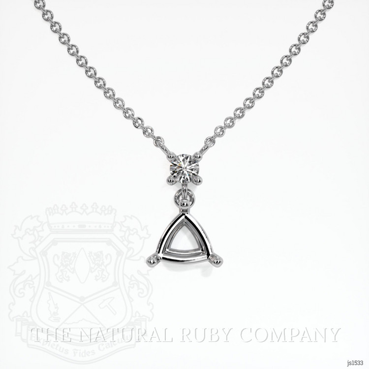 14K White Gold Accent Stones Pendant Setting