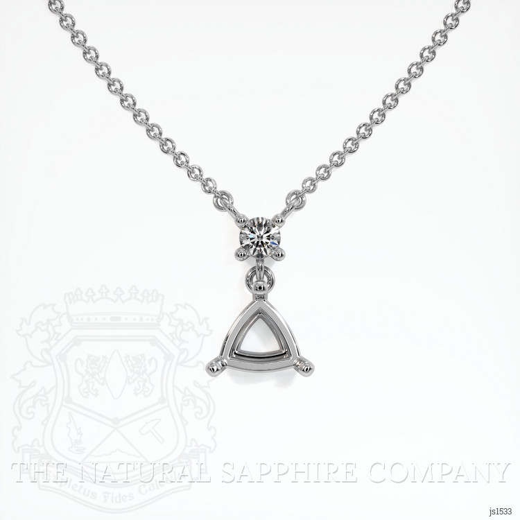 14K White Gold Accent Stones Pendant Setting
