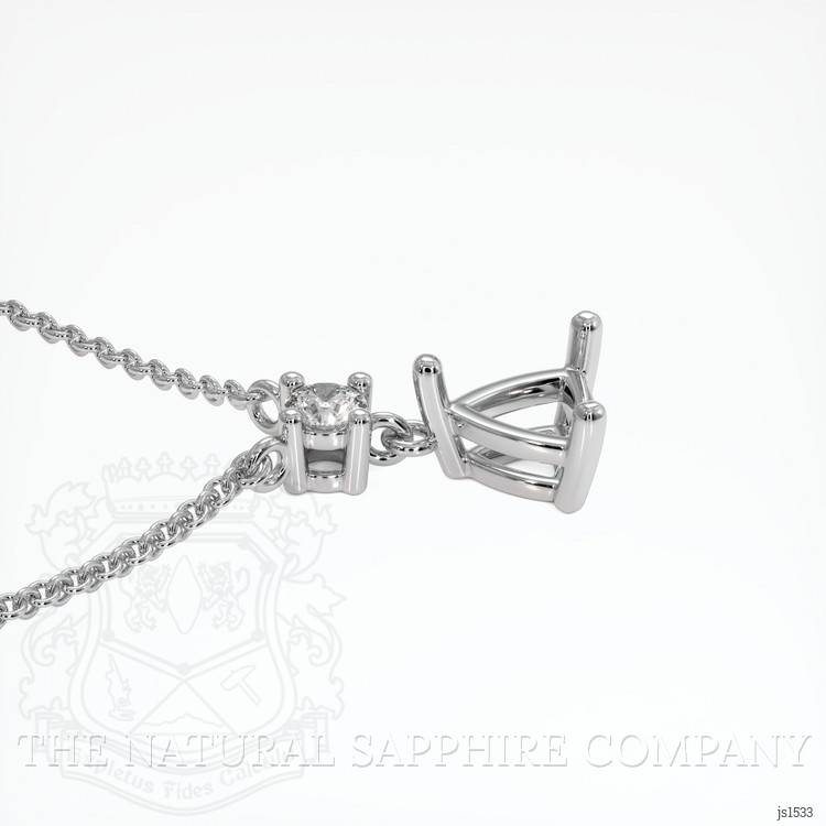 14K White Gold Accent Stones Pendant Setting