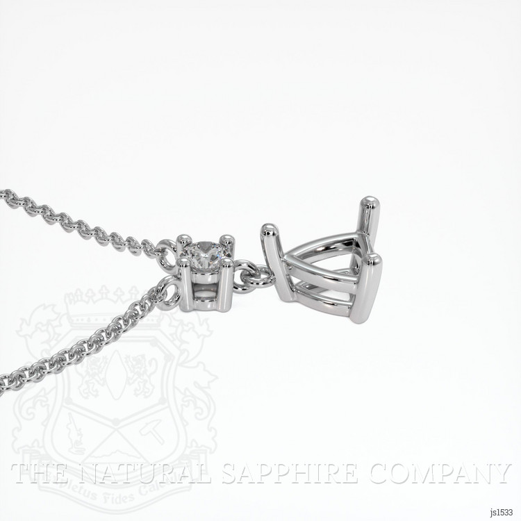 14K White Gold Accent Stones Pendant Setting