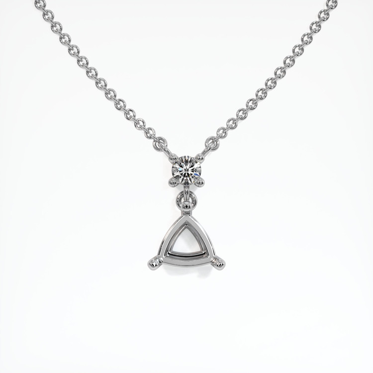 18K White Gold Accent Stones Pendant Setting