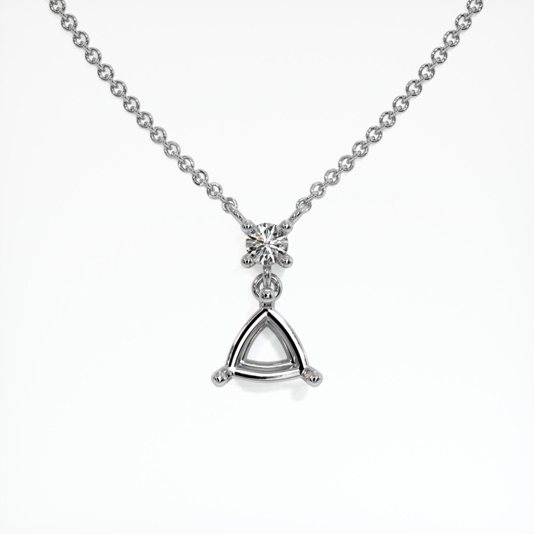 18K White Gold Accent Stones Pendant Setting