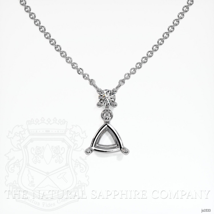 18K White Gold Accent Stones Pendant Setting