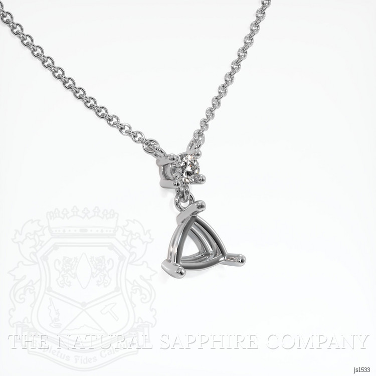 18K White Gold Accent Stones Pendant Setting