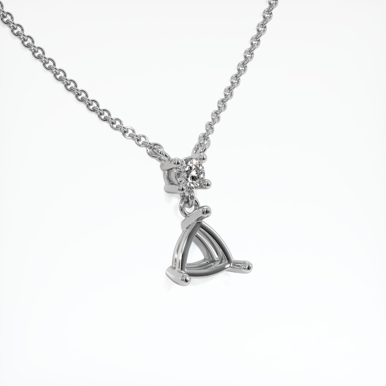 18K White Gold Accent Stones Pendant Setting