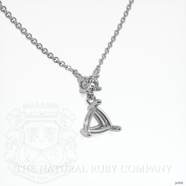 18K White Gold Accent Stones Pendant Setting