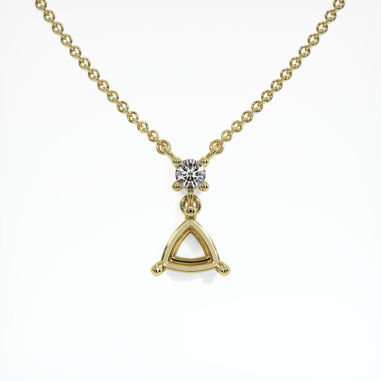 14K Yellow Gold Accent Stones Pendant Setting