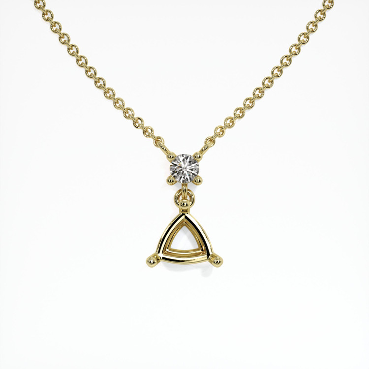 14K Yellow Gold Accent Stones Pendant Setting