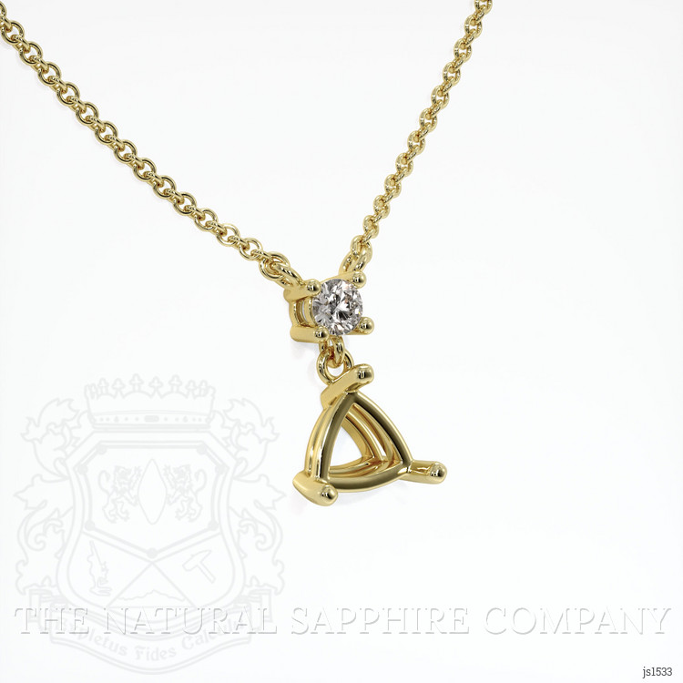 14K Yellow Gold Accent Stones Pendant Setting