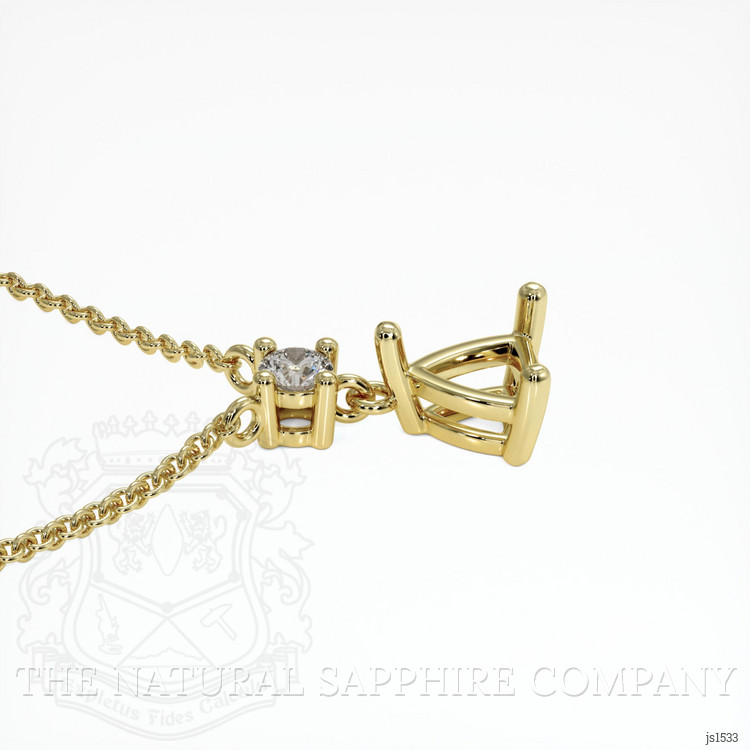 14K Yellow Gold Accent Stones Pendant Setting