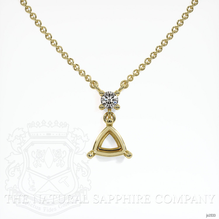 18K Yellow Gold Accent Stones Pendant Setting