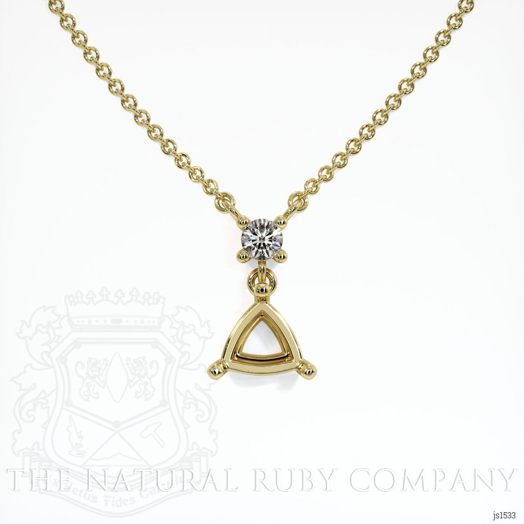 18K Yellow Gold Accent Stones Pendant Setting