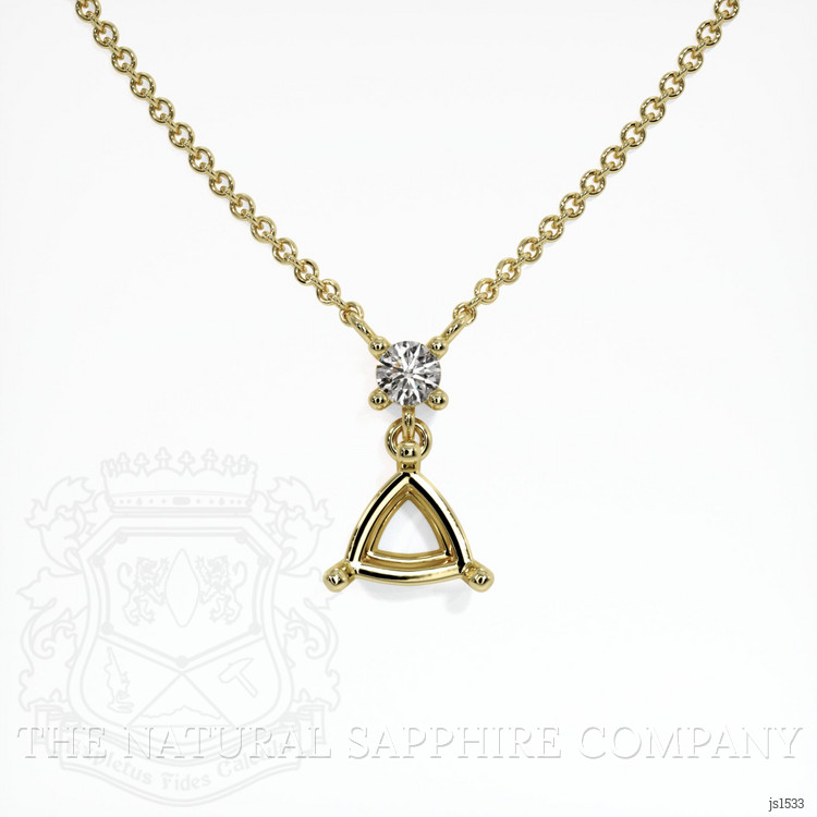 18K Yellow Gold Accent Stones Pendant Setting