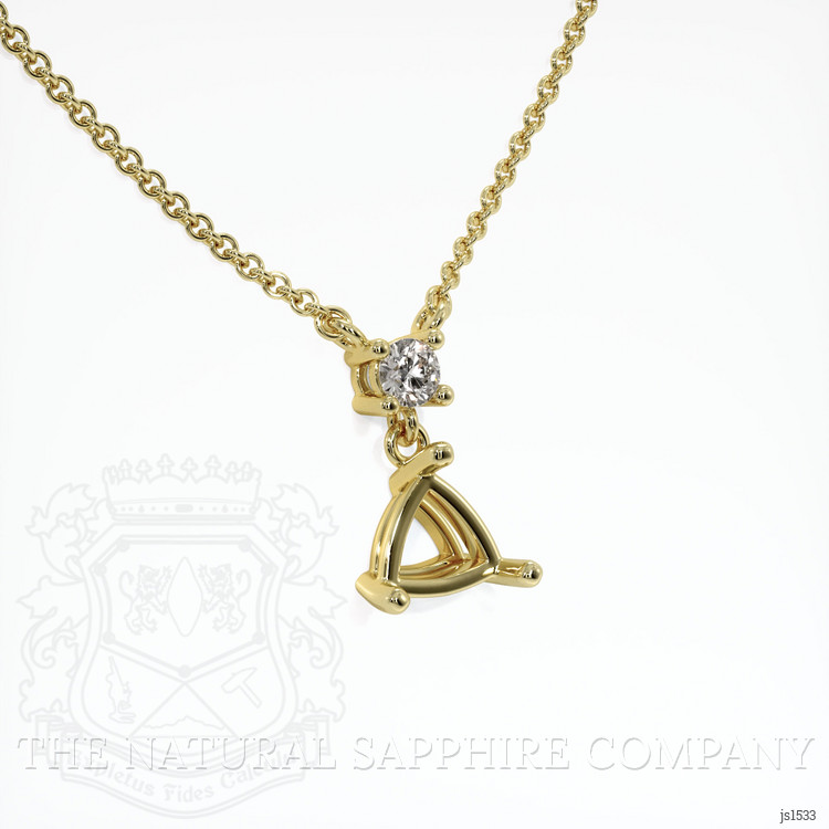 18K Yellow Gold Accent Stones Pendant Setting