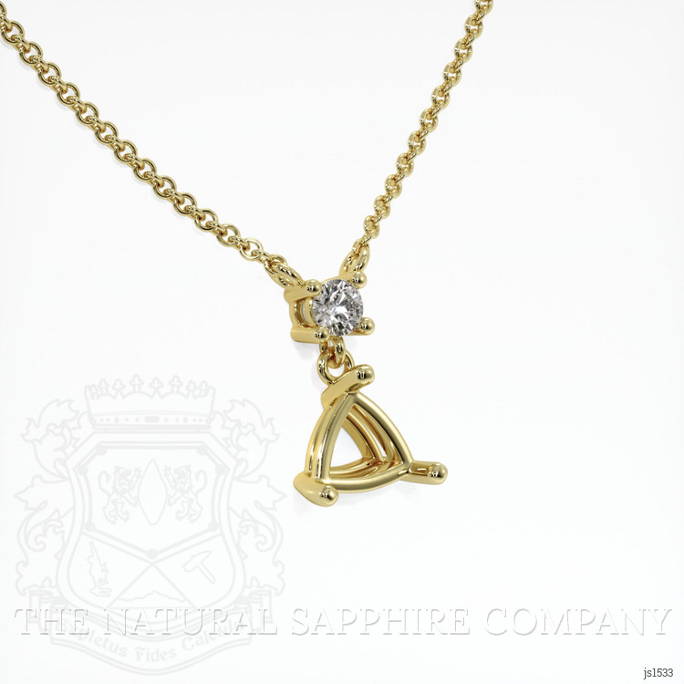 18K Yellow Gold Accent Stones Pendant Setting