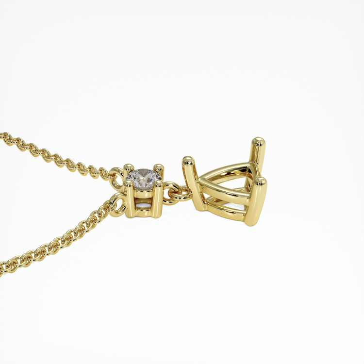 18K Yellow Gold Accent Stones Pendant Setting