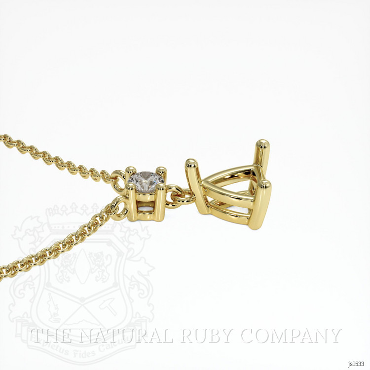 18K Yellow Gold Accent Stones Pendant Setting