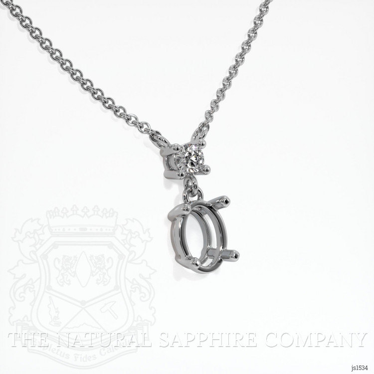 Platinum 950 Accent Stones Necklace Setting