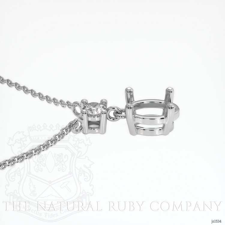 Platinum 950 Accent Stones Necklace Setting