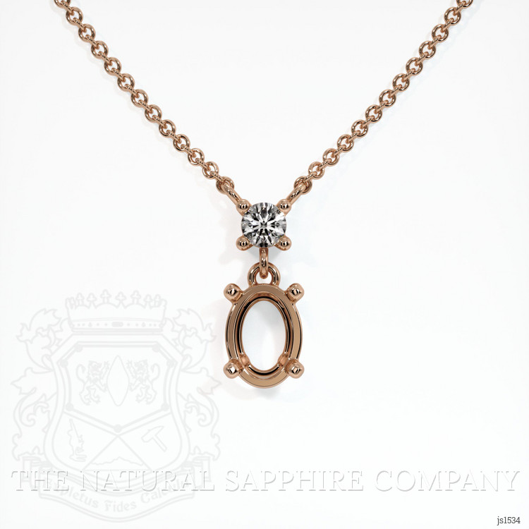 14K Rose Gold Accent Stones Necklace Setting