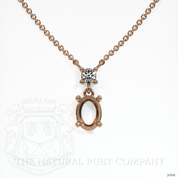 14K Rose Gold Accent Stones Necklace Setting