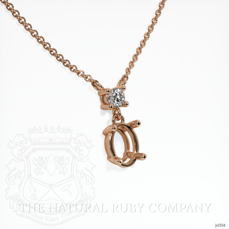 14K Rose Gold Accent Stones Necklace Setting