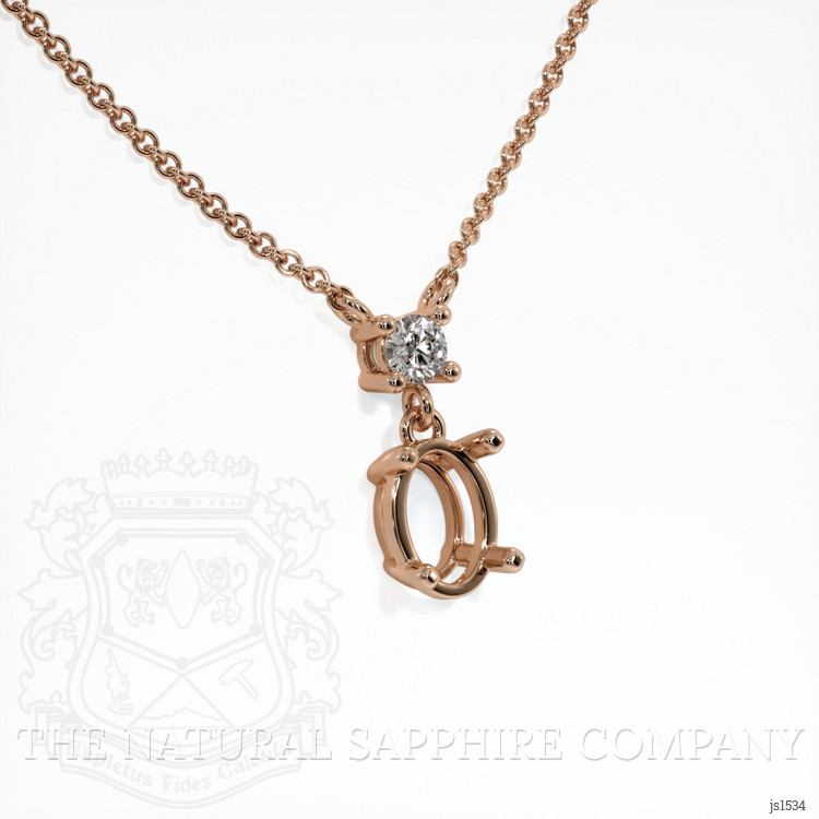 14K Rose Gold Accent Stones Necklace Setting