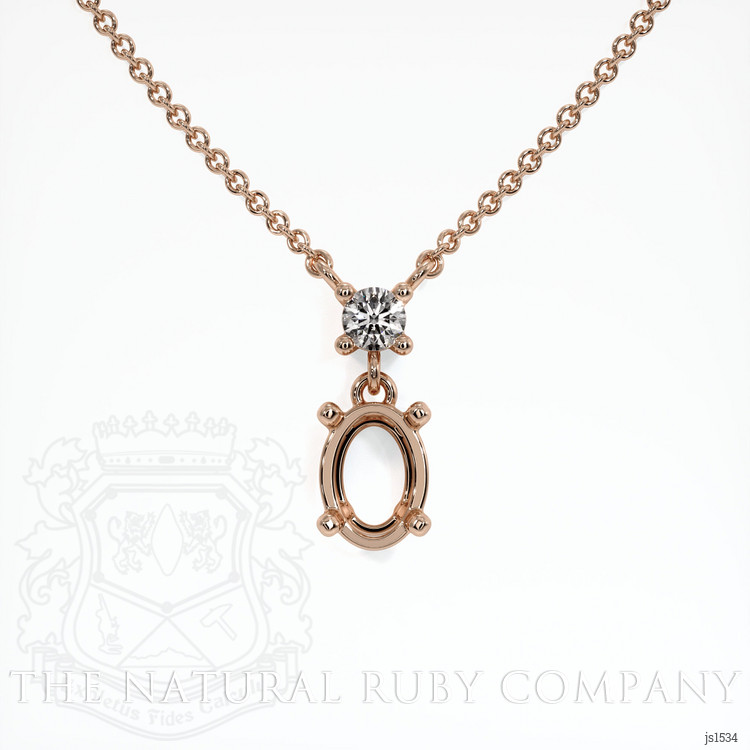 14K Rose Gold Accent Stones Necklace Setting