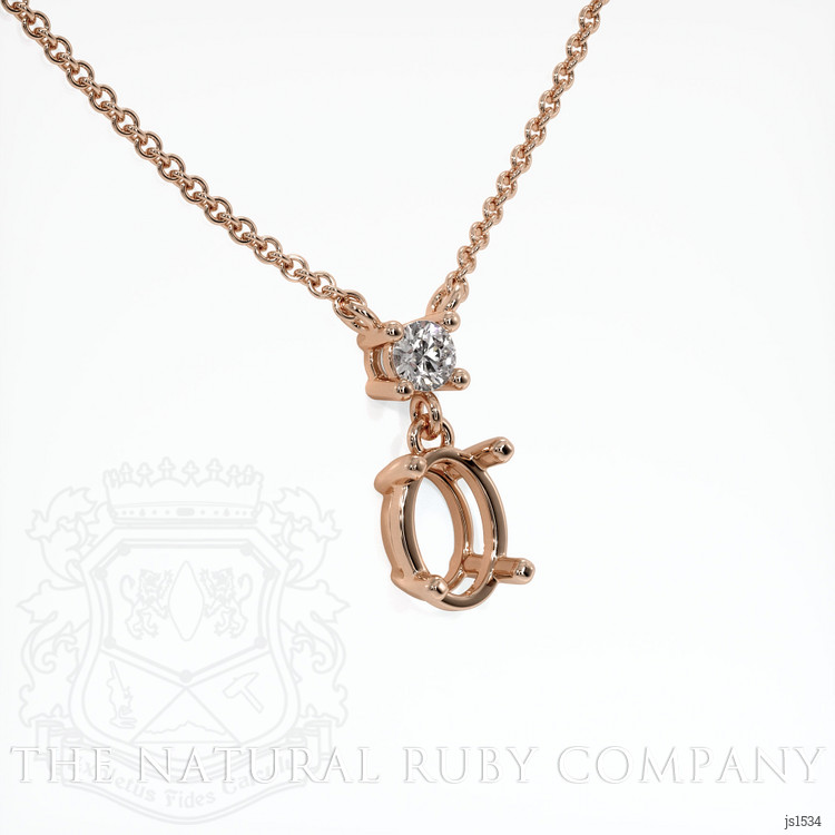 14K Rose Gold Accent Stones Necklace Setting