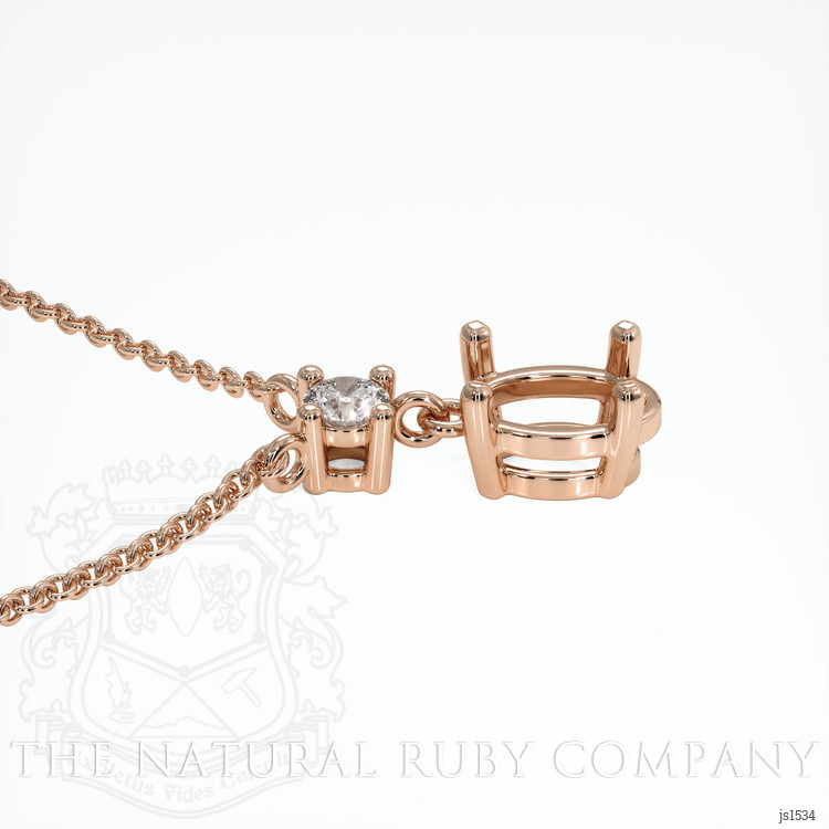 14K Rose Gold Accent Stones Necklace Setting