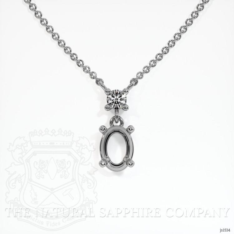 14K White Gold Accent Stones Necklace Setting