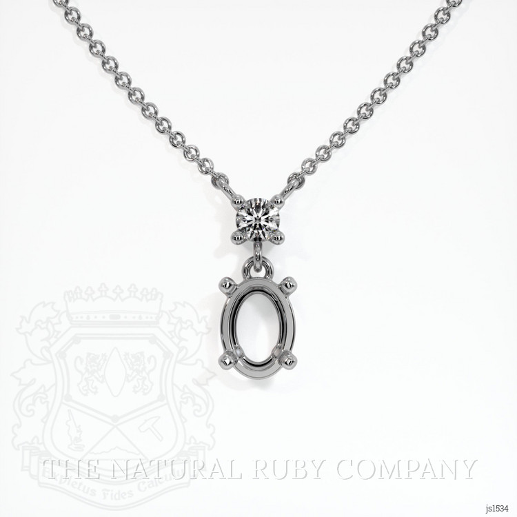 14K White Gold Accent Stones Necklace Setting