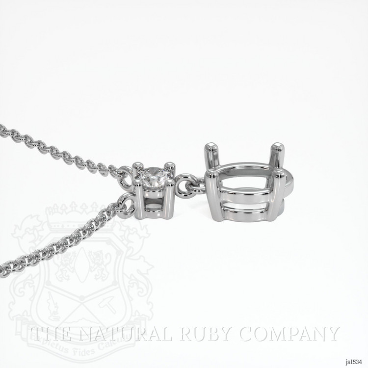 14K White Gold Accent Stones Necklace Setting