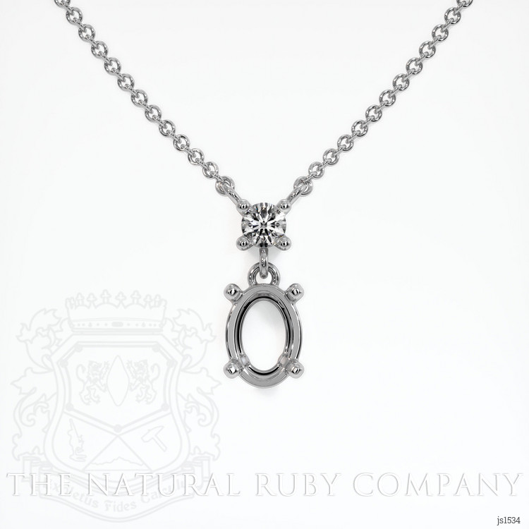 14K White Gold Accent Stones Necklace Setting