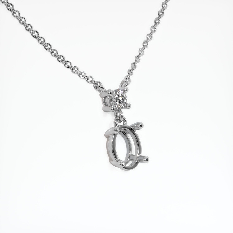 14K White Gold Accent Stones Necklace Setting