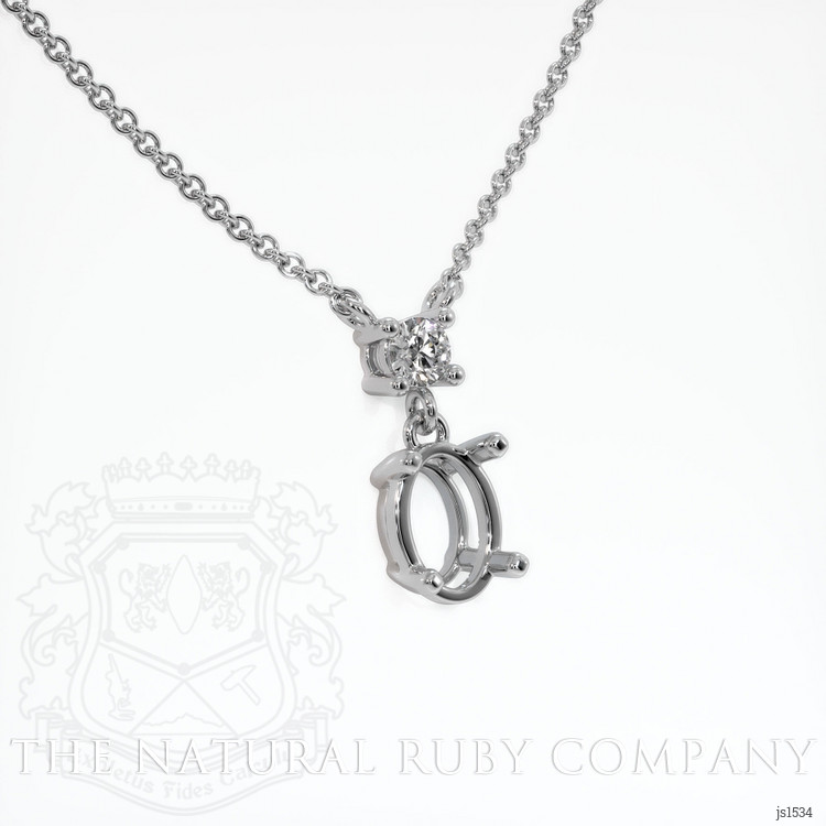 14K White Gold Accent Stones Necklace Setting