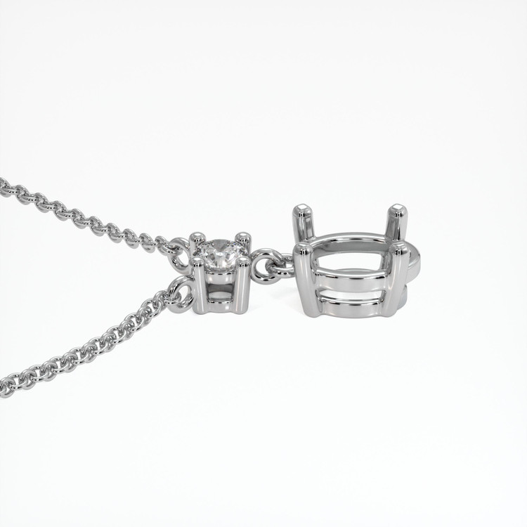 18K White Gold Accent Stones Necklace Setting