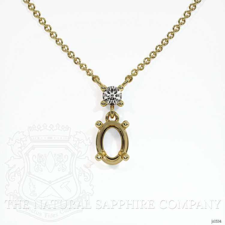 14K Yellow Gold Accent Stones Necklace Setting