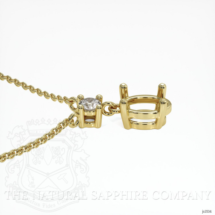 14K Yellow Gold Accent Stones Necklace Setting