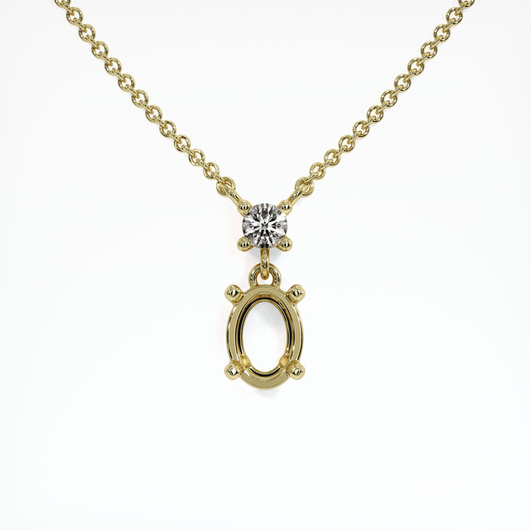 14K Yellow Gold Accent Stones Necklace Setting