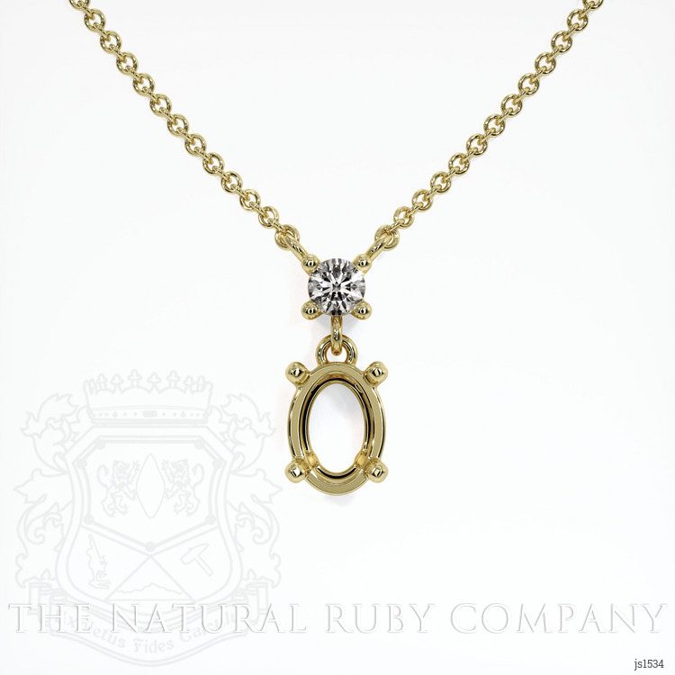 14K Yellow Gold Accent Stones Necklace Setting