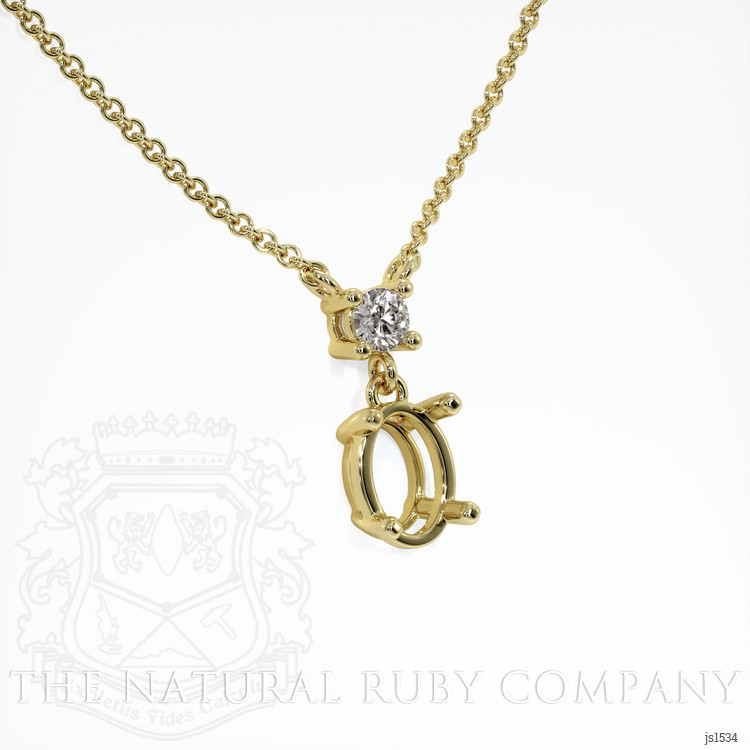 14K Yellow Gold Accent Stones Necklace Setting