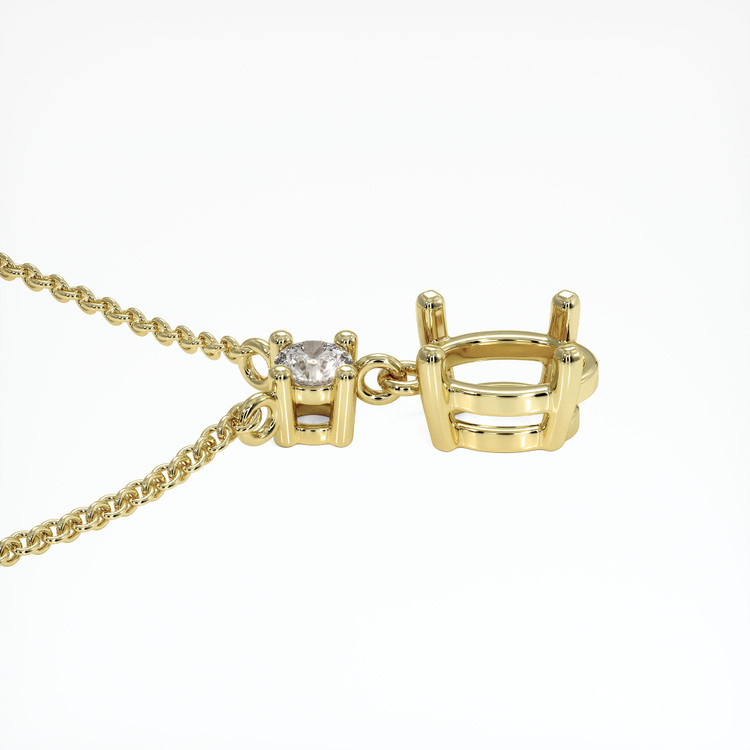 14K Yellow Gold Accent Stones Necklace Setting